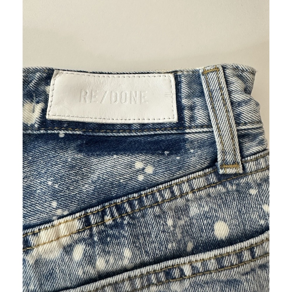 New RE/DONE 70s High Rise Denim Shorts Splash Jean Women's 25 Blue Button Fly‎ - Picture 6 of 11